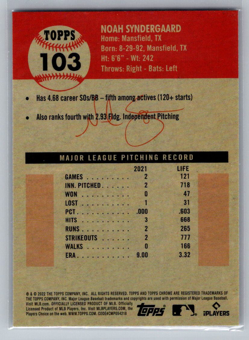 2022 Topps Chrome Platinum Anniversary #103 Noah Syndergaard