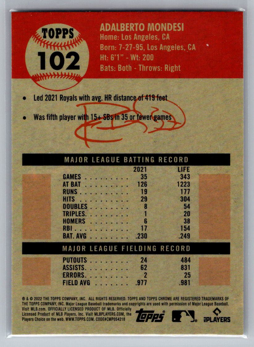 2022 Topps Chrome Platinum Anniversary #102 Adalberto Mondesi