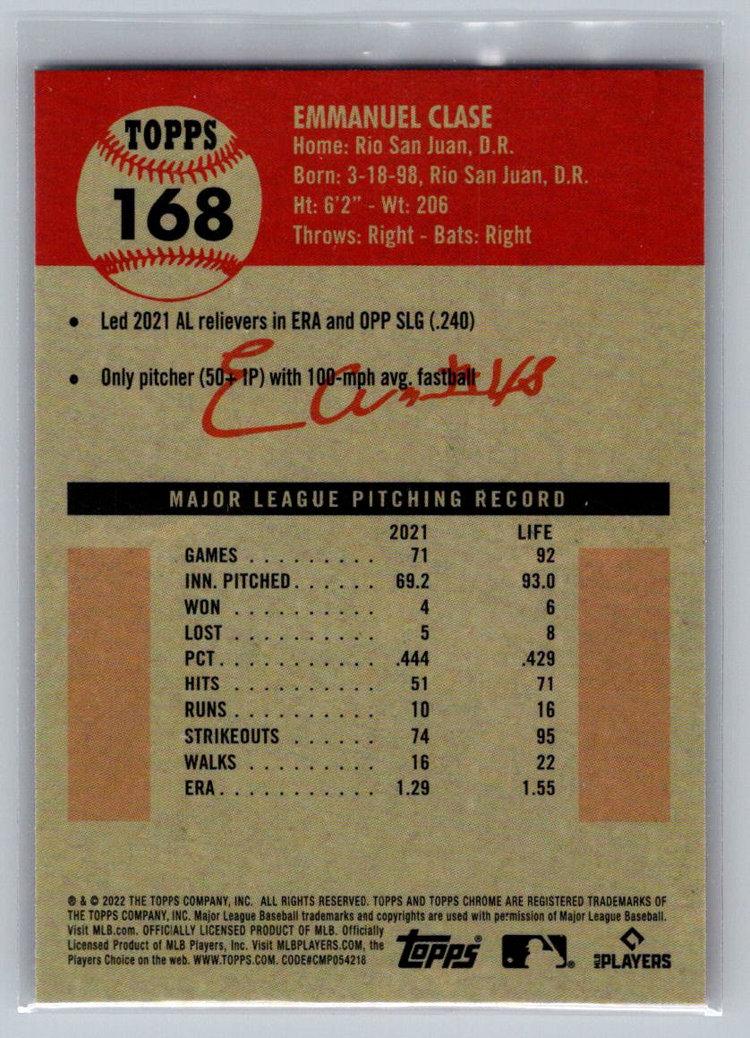2022 Topps Chrome Platinum Anniversary #168 Emmanuel Clase