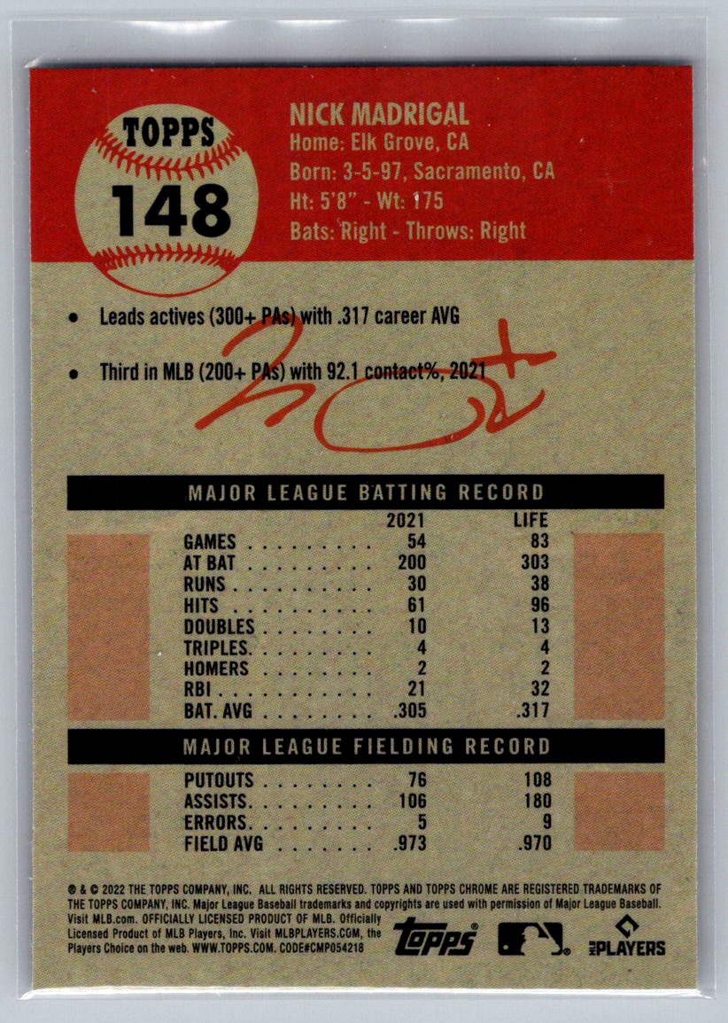 2022 Topps Chrome Platinum Anniversary #148 Nick Madrigal
