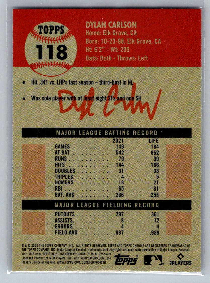 2022 Topps Chrome Platinum Anniversary #118 Dylan Carlson