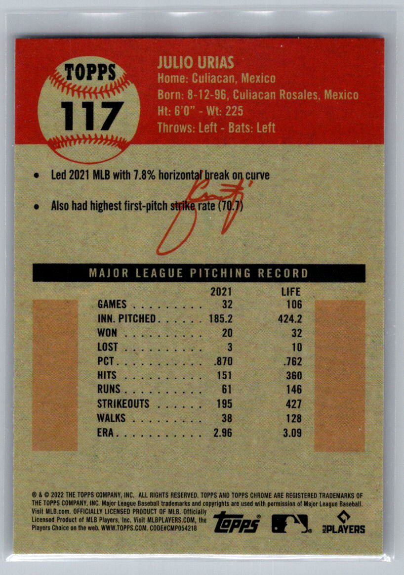 2022 Topps Chrome Platinum Anniversary #117 Julio Urias