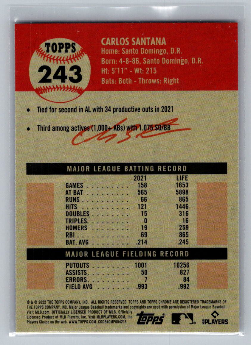 2022 Topps Chrome Platinum Anniversary #243 Carlos Santana
