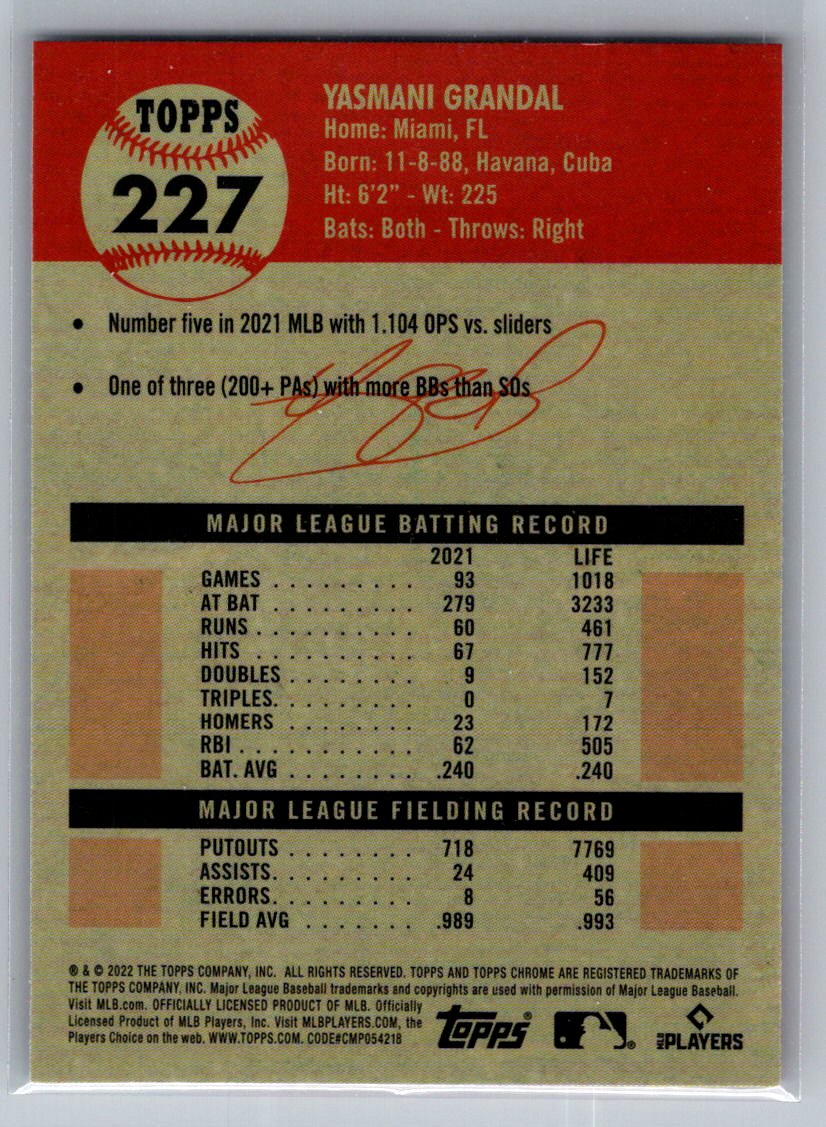 2022 Topps Chrome Platinum Anniversary #227 Yasmani Grandal
