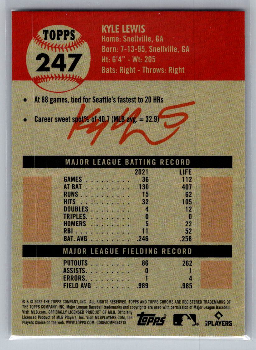 2022 Topps Chrome Platinum Anniversary #247 Kyle Lewis
