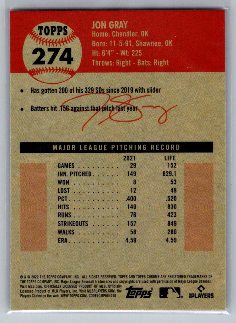 2022 Topps Chrome Platinum Anniversary #274 Jon Gray