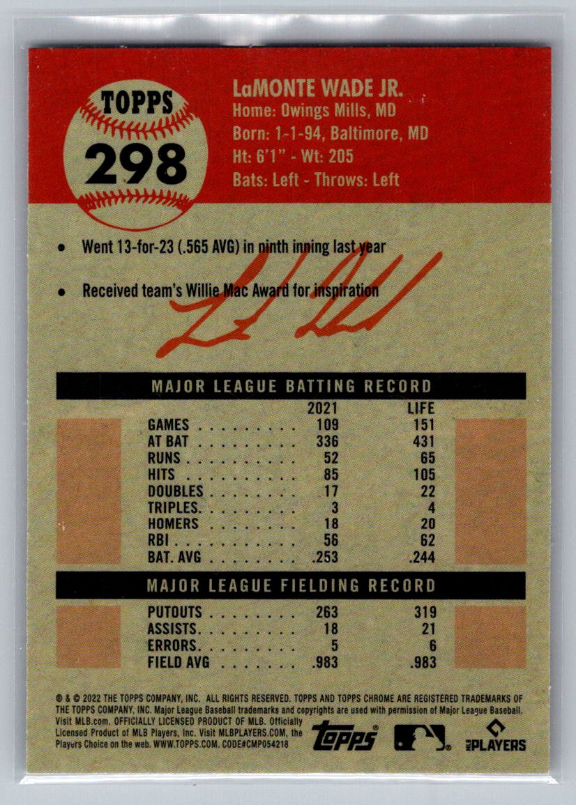 2022 Topps Chrome Platinum Anniversary #298 LaMonte Wade Jr.