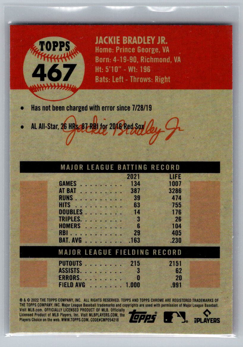 2022 Topps Chrome Platinum Anniversary #467 Jackie Bradley Jr.