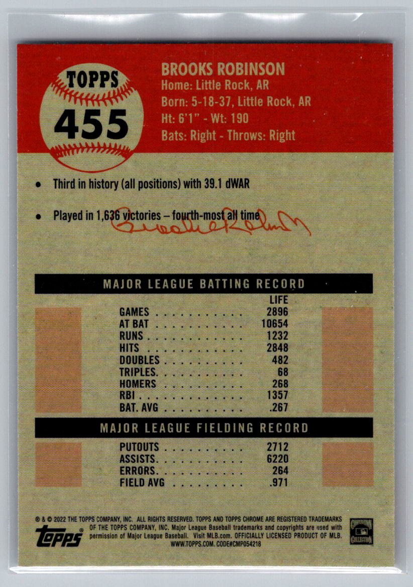 2022 Topps Chrome Platinum Anniversary #455 Brooks Robinson
