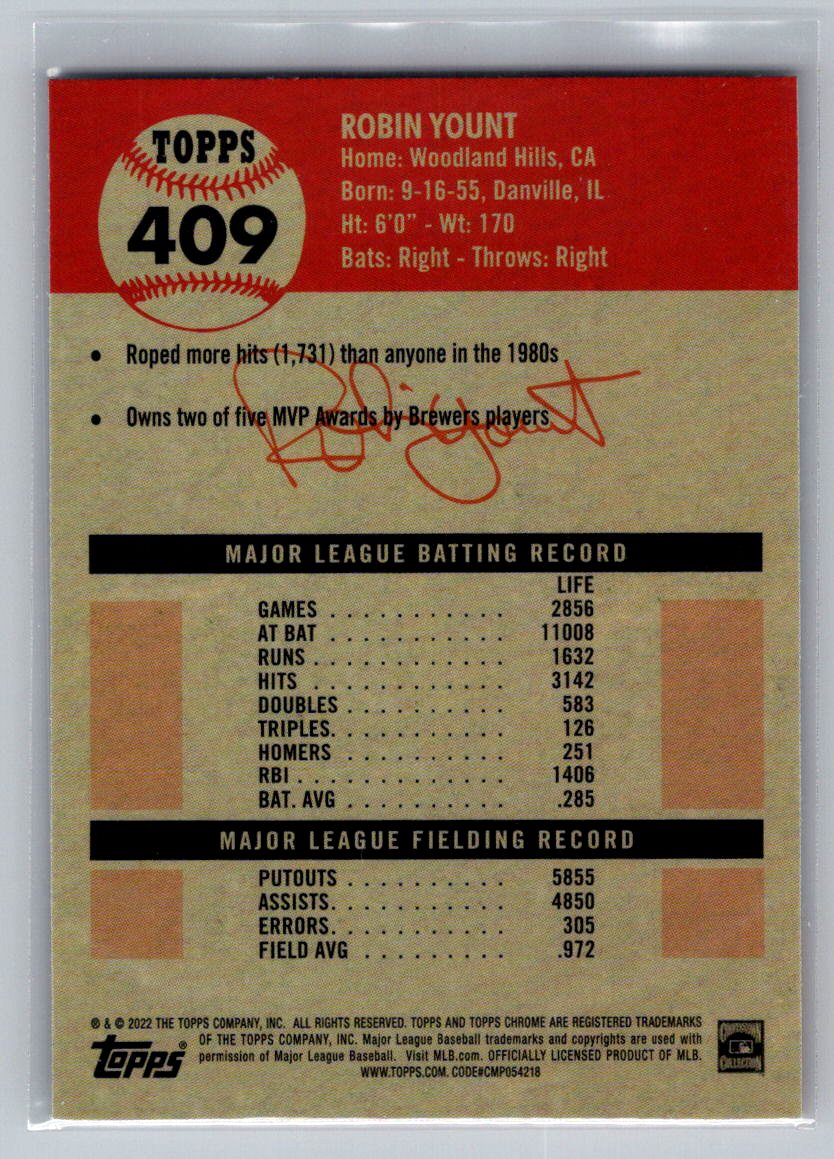 2022 Topps Chrome Platinum Anniversary #409 Robin Yount
