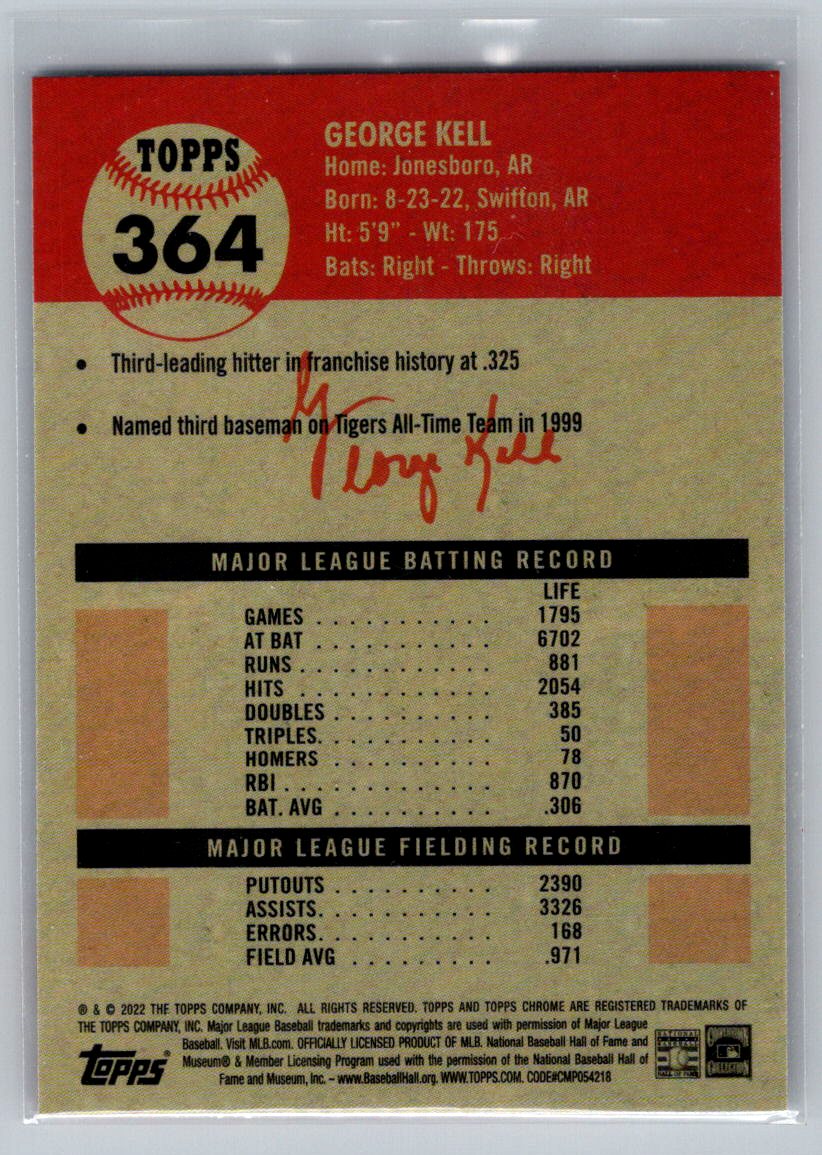 2022 Topps Chrome Platinum Anniversary #364 George Kell