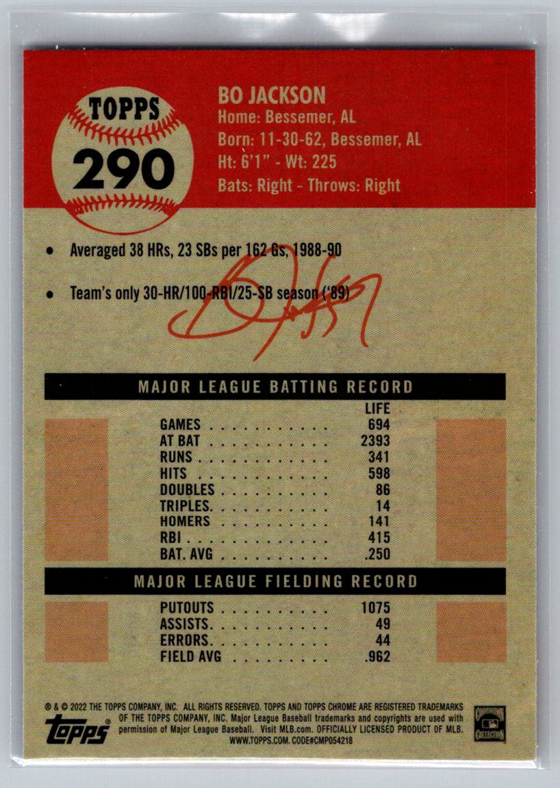 2022 Topps Chrome Platinum Anniversary #290 Bo Jackson