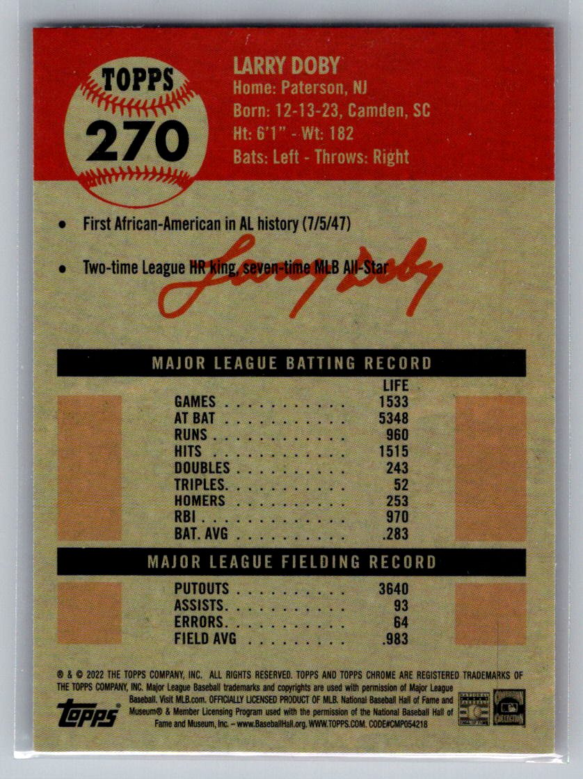 2022 Topps Chrome Platinum Anniversary #270 Larry Doby