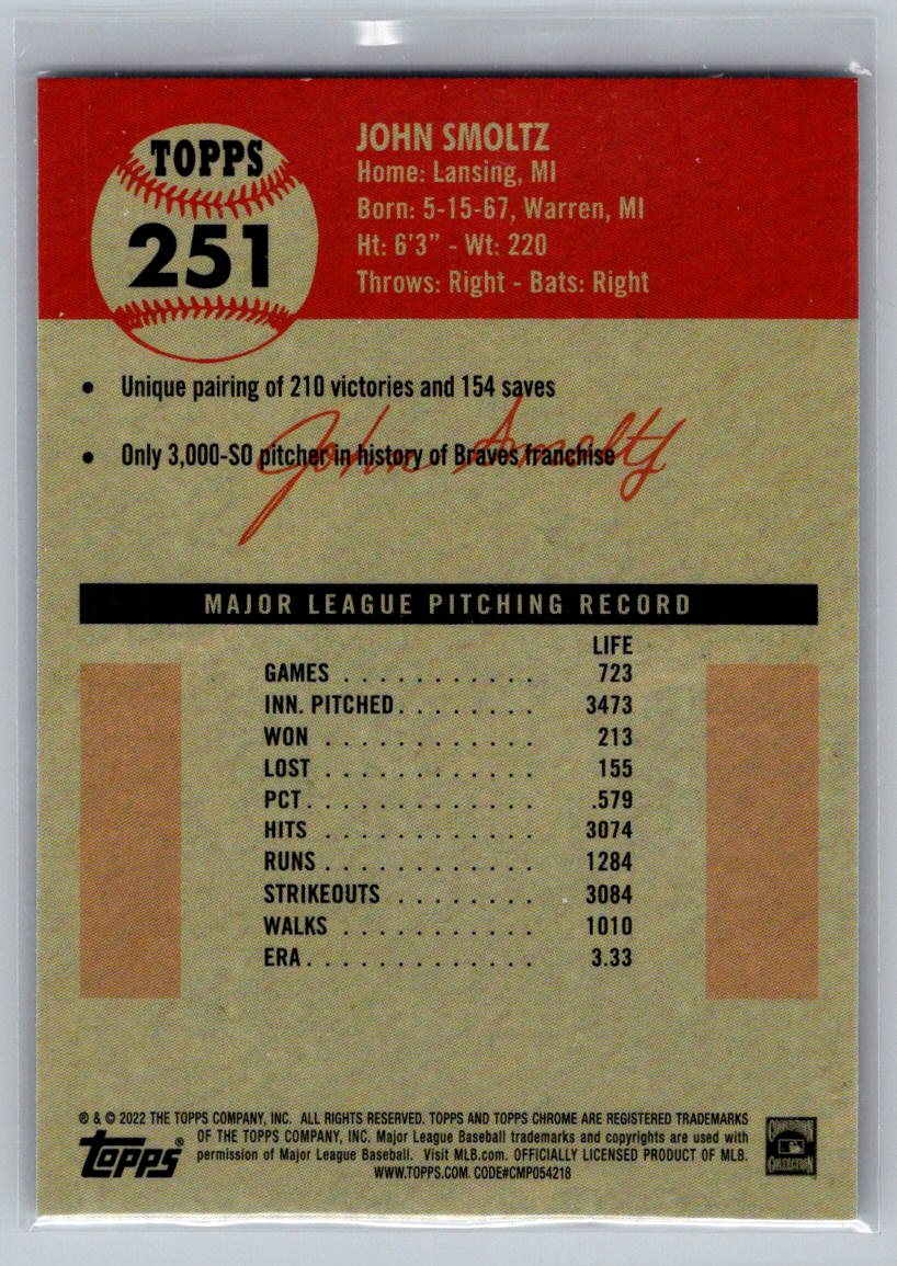 2022 Topps Chrome Platinum Anniversary #251 John Smoltz