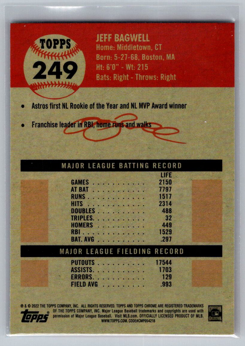 2022 Topps Chrome Platinum Anniversary #249 Jeff Bagwell