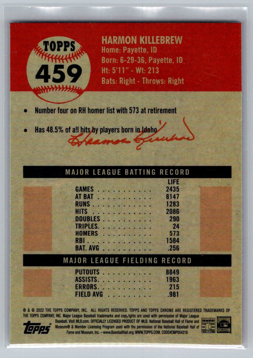 2022 Topps Chrome Platinum Anniversary #459 Harmon Killebrew