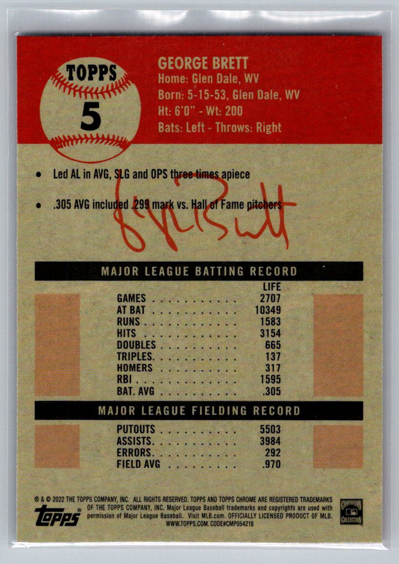 2022 Topps Chrome Platinum Anniversary #5 George Brett