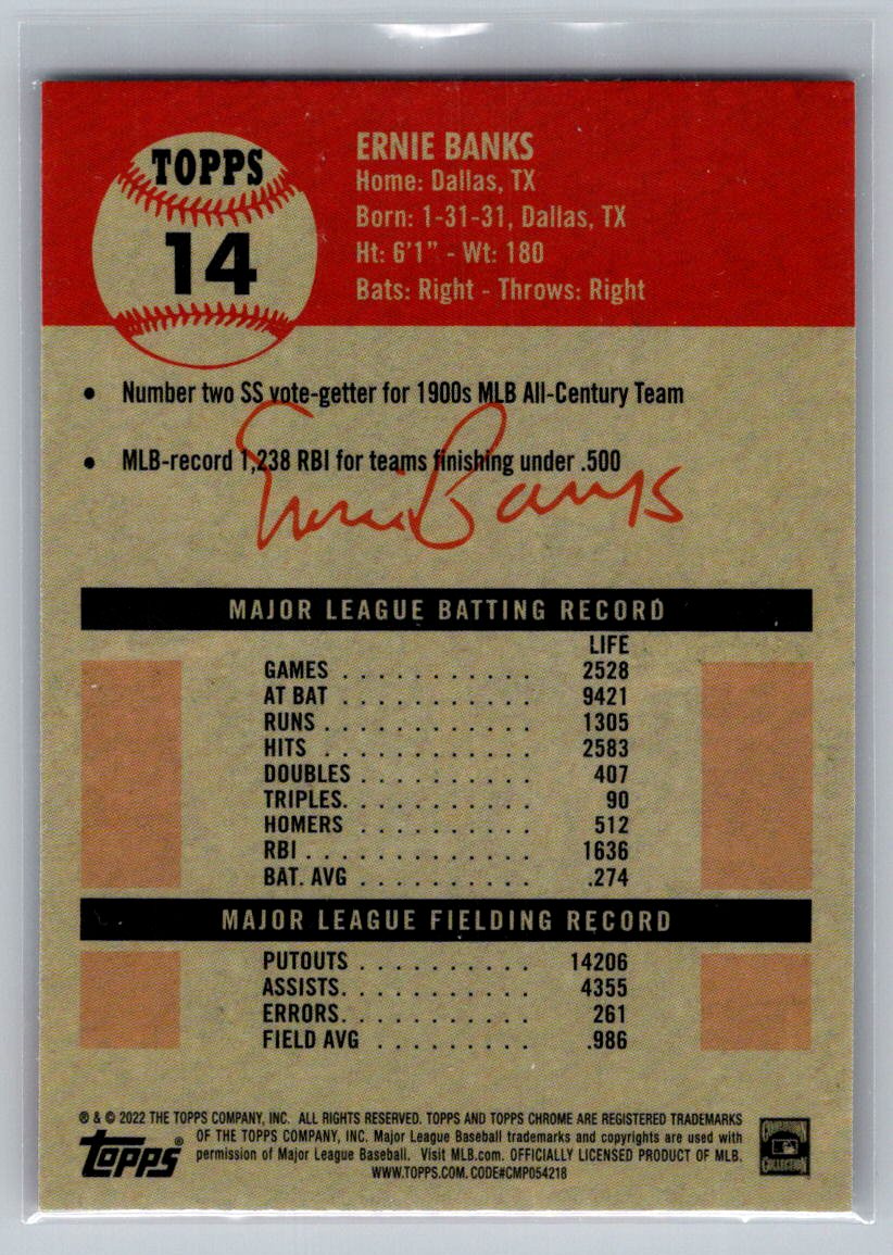 2022 Topps Chrome Platinum Anniversary #14 Ernie Banks