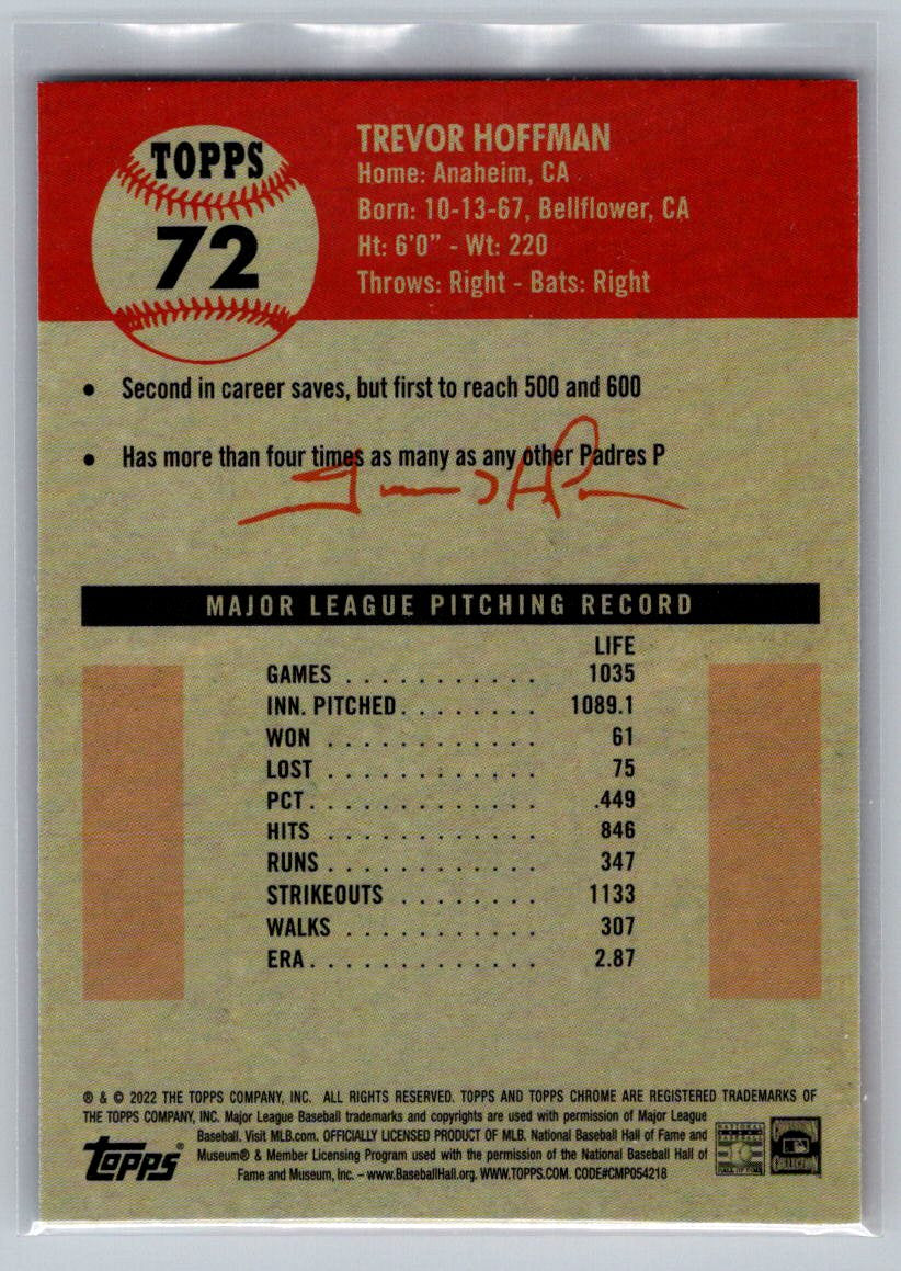 2022 Topps Chrome Platinum Anniversary #72 Trevor Hoffman