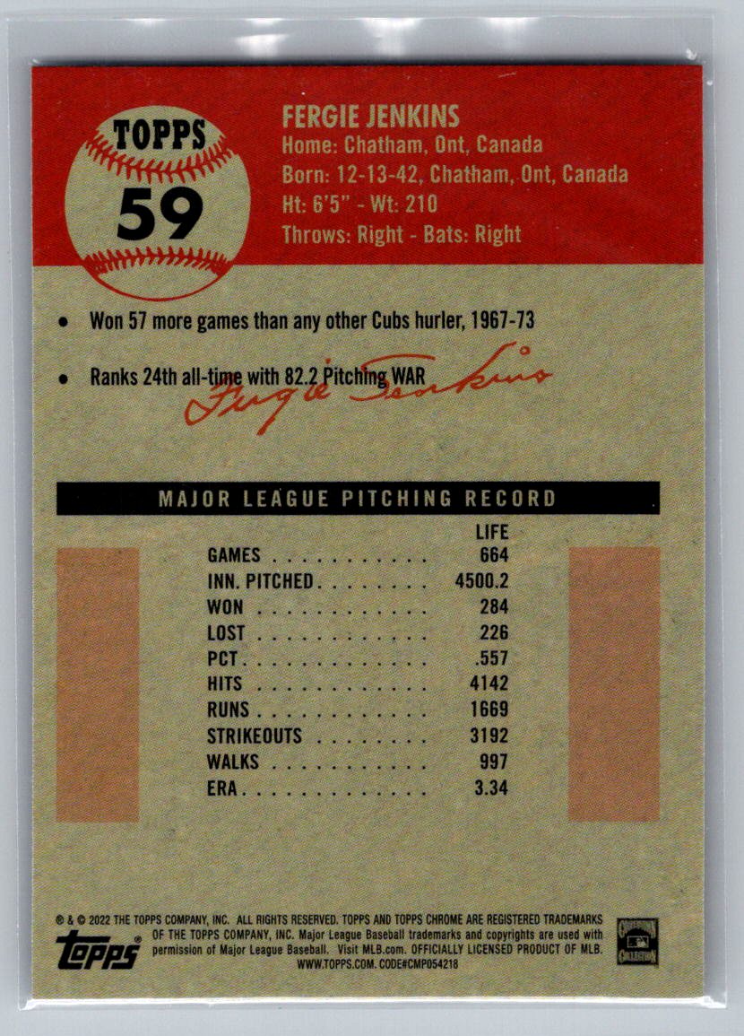 2022 Topps Chrome Platinum Anniversary #59 Fergie Jenkins