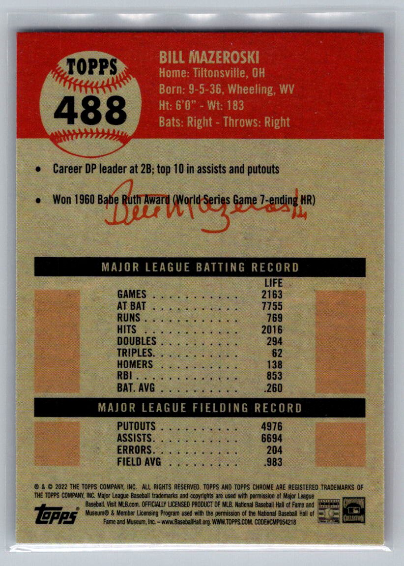 2022 Topps Chrome Platinum Anniversary #488 Bill Mazeroski