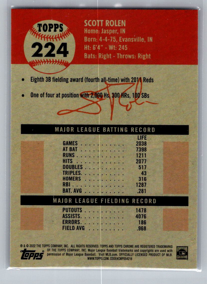 2022 Topps Chrome Platinum Anniversary #224 Scott Rolen