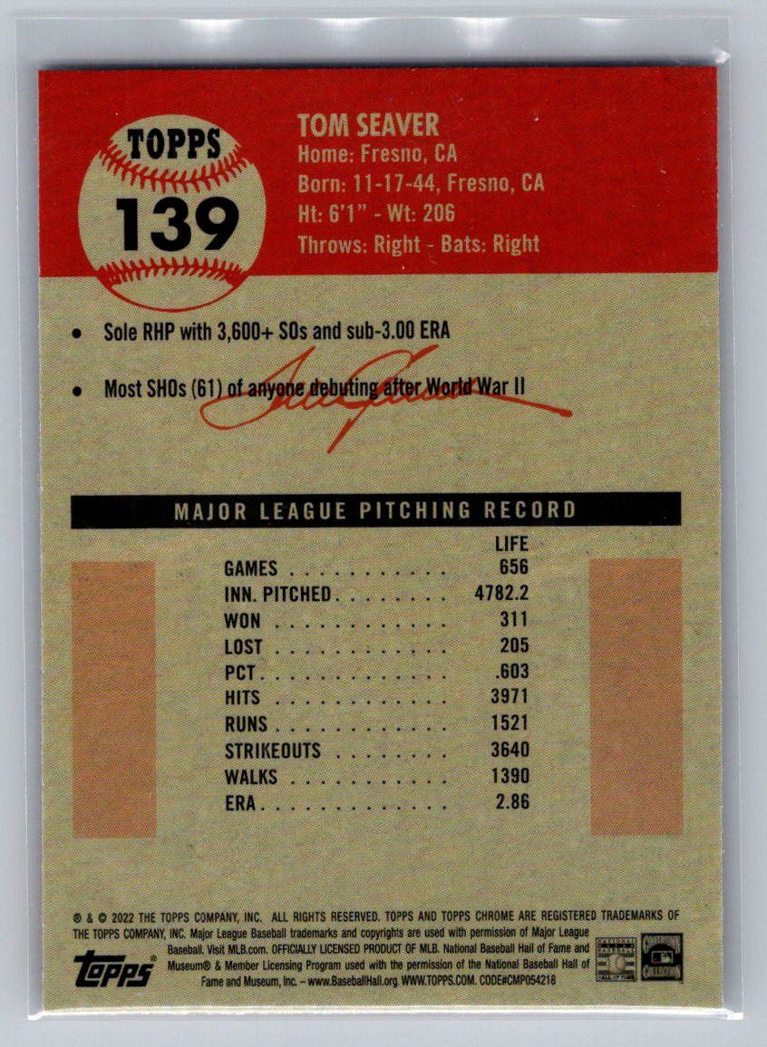 2022 Topps Chrome Platinum Anniversary #139 Tom Seaver