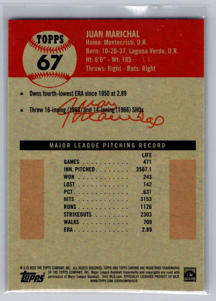 2022 Topps Chrome Platinum Anniversary #67 Juan Marichal