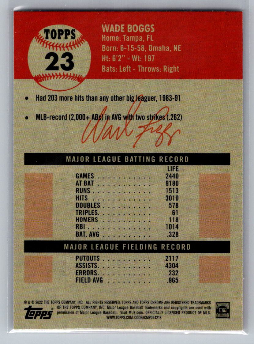 2022 Topps Chrome Platinum Anniversary #23 Wade Boggs