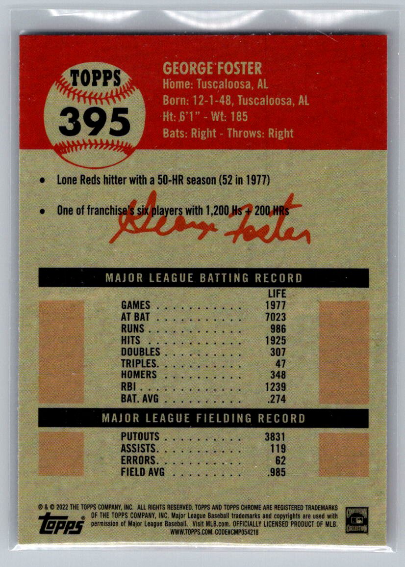 2022 Topps Chrome Platinum Anniversary #395 George Foster