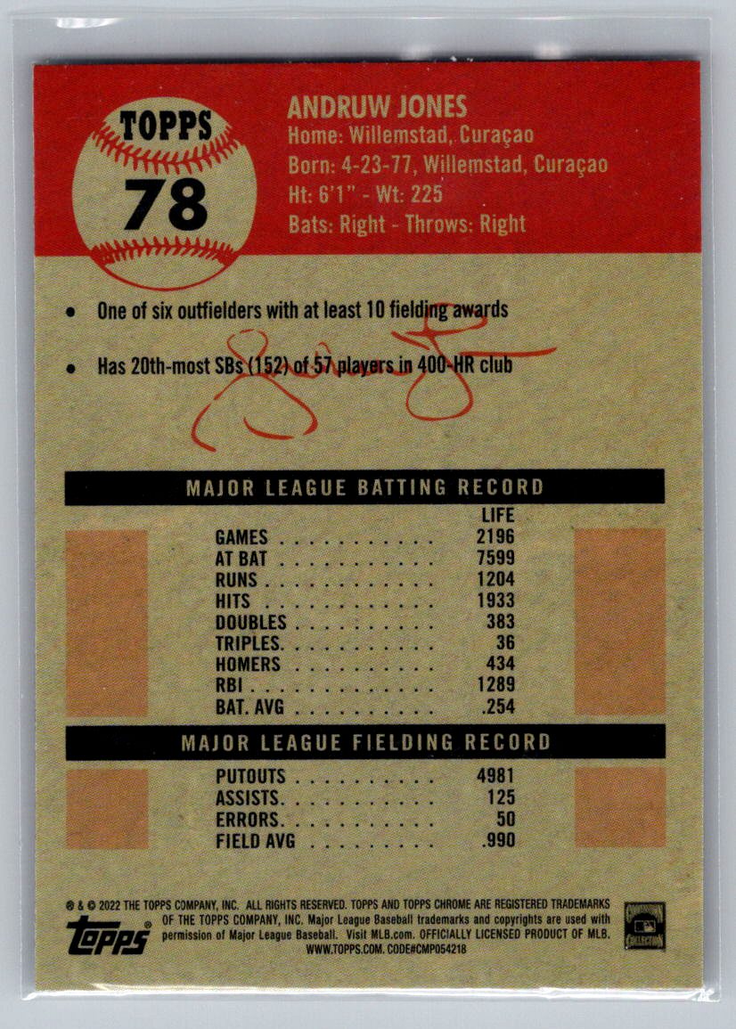 2022 Topps Chrome Platinum Anniversary #78 Andruw Jones