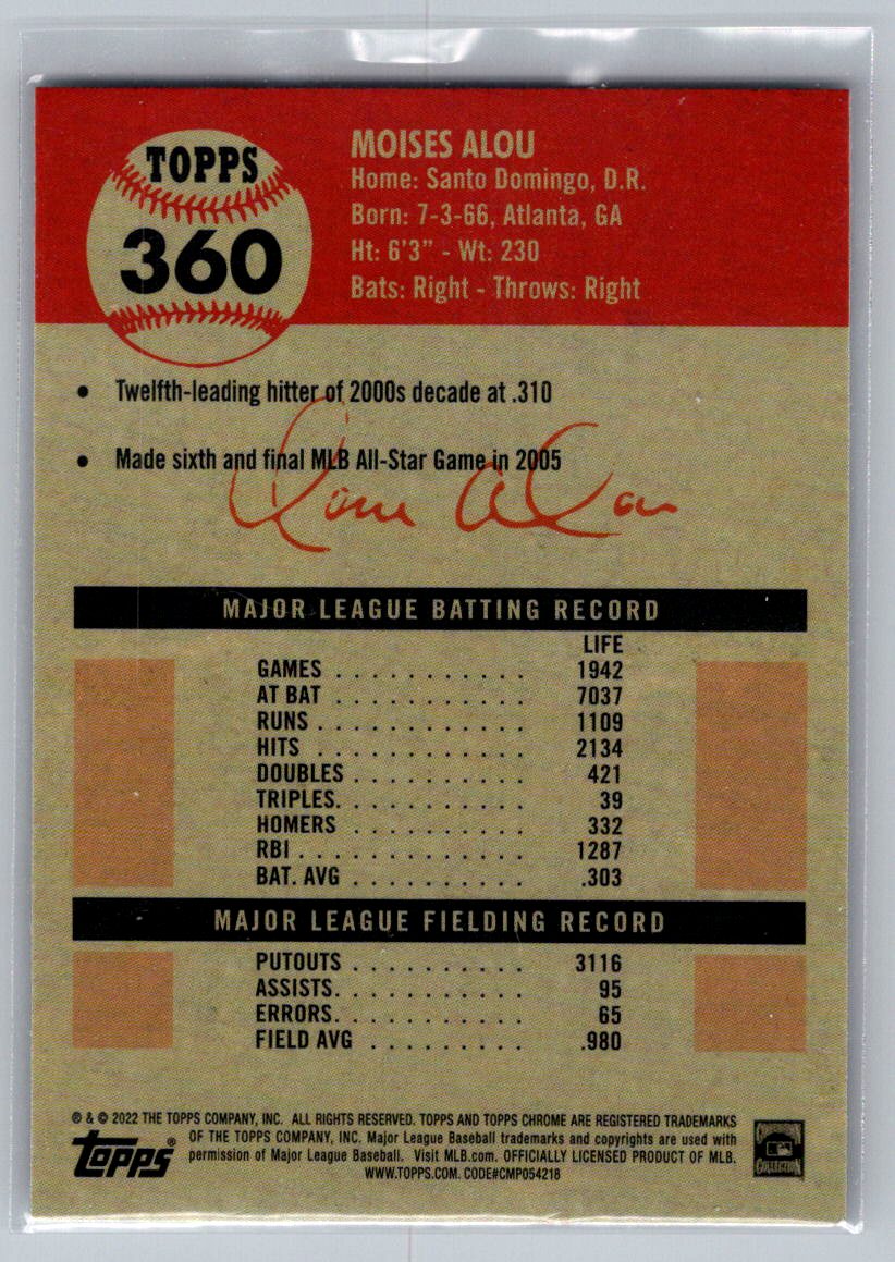 2022 Topps Chrome Platinum Anniversary #360 Moises Alou