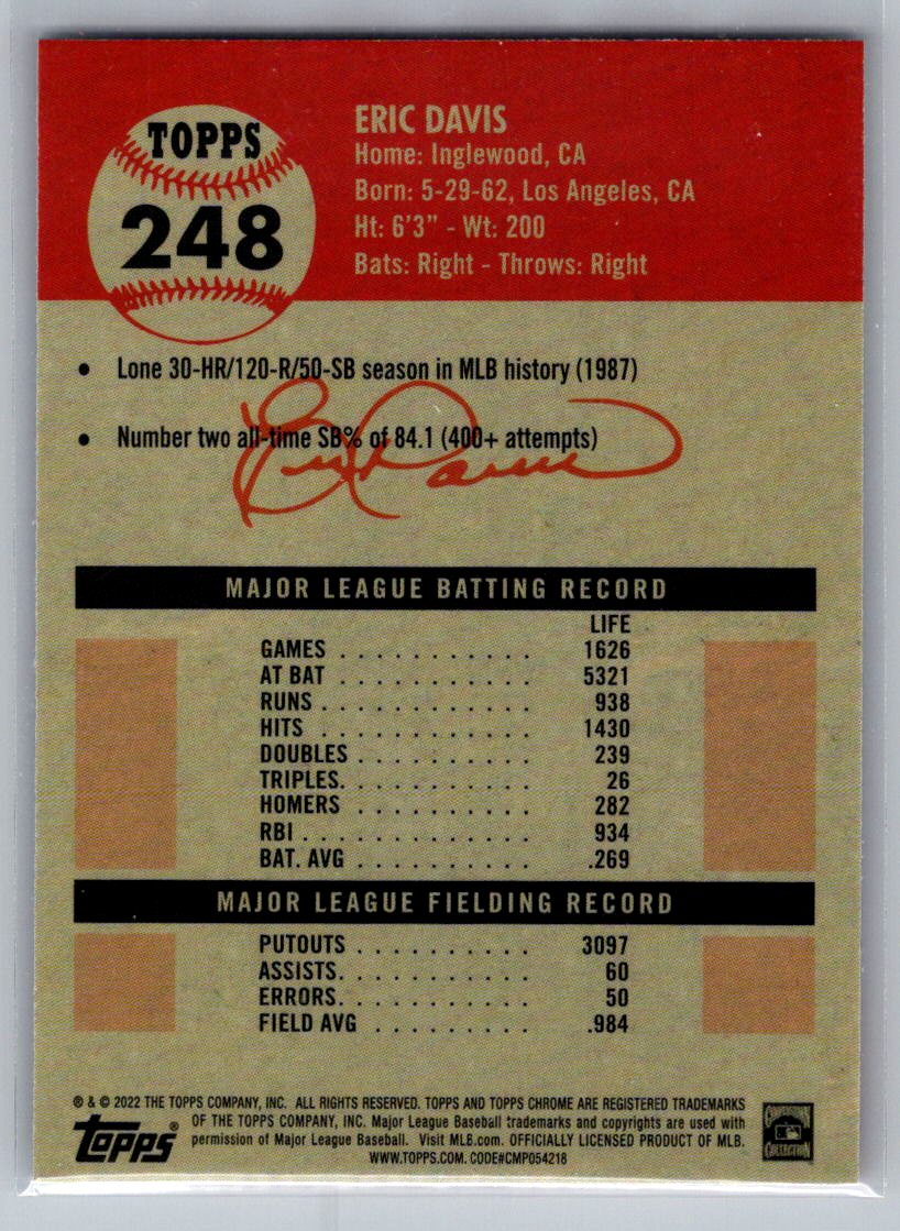 2022 Topps Chrome Platinum Anniversary #248 Eric Davis