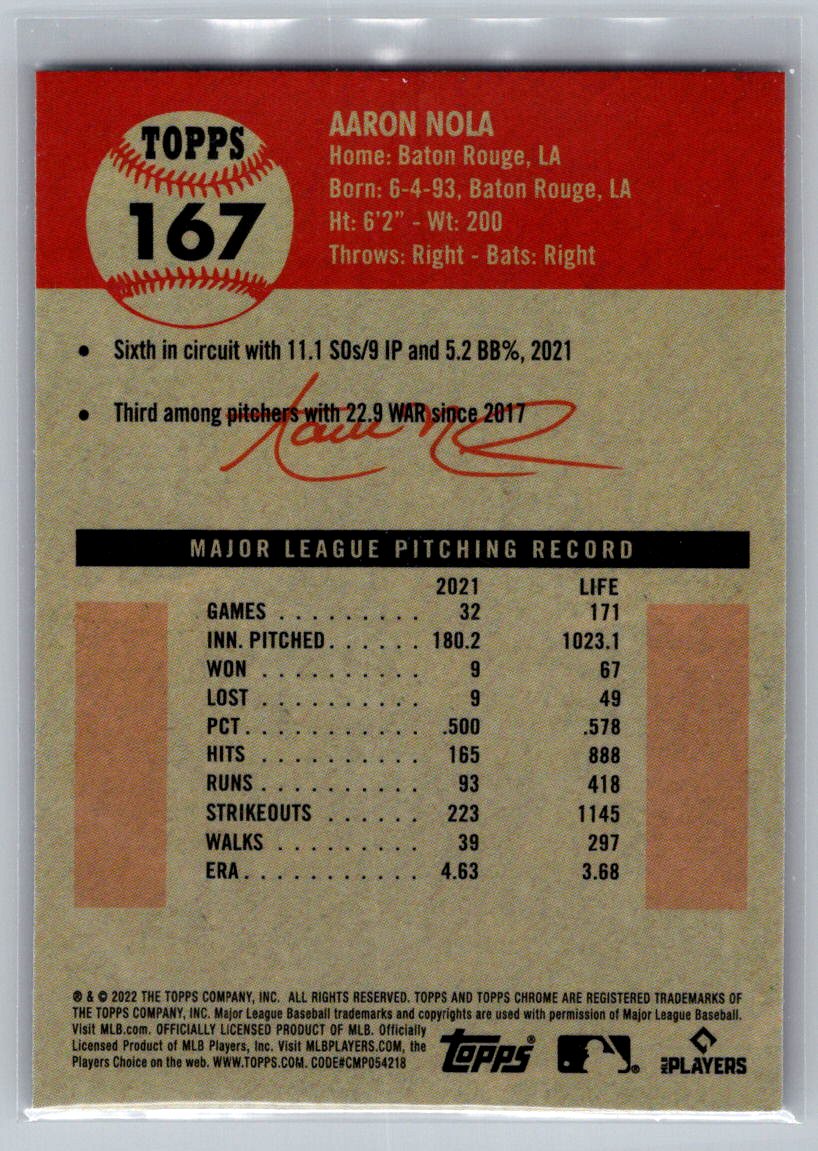 2022 Topps Chrome Platinum Anniversary #167 Aaron Nola