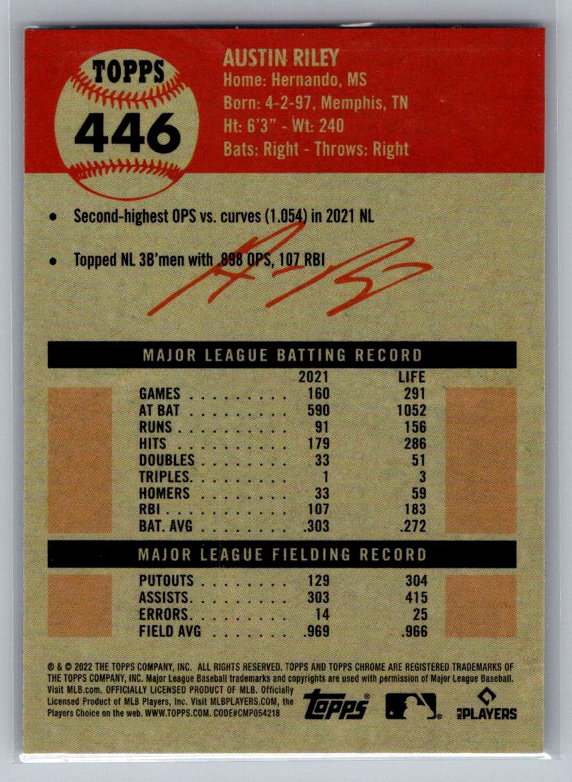 2022 Topps Chrome Platinum Anniversary #446 Austin Riley