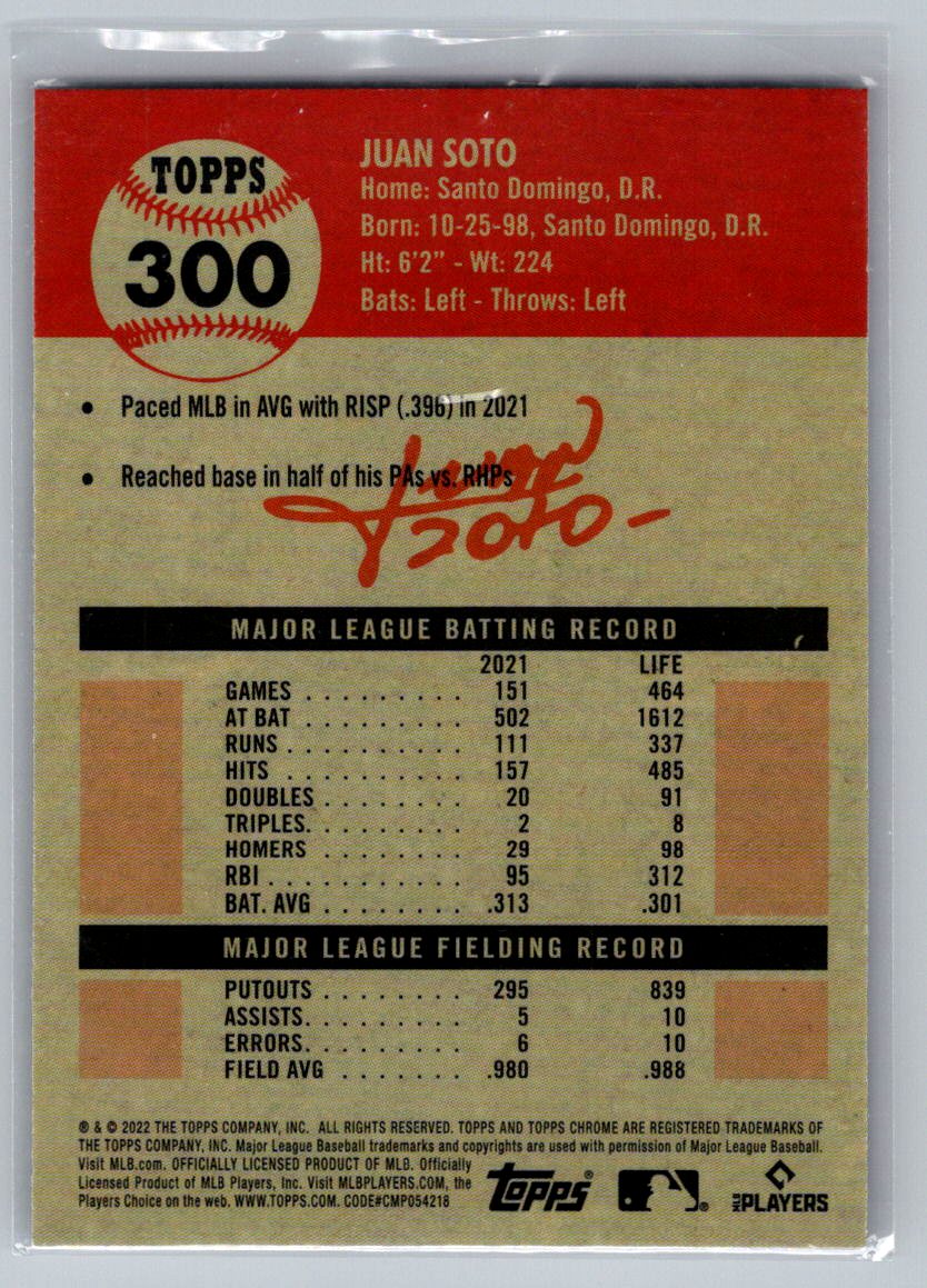 2022 Topps Chrome Platinum Anniversary #300 Juan Soto