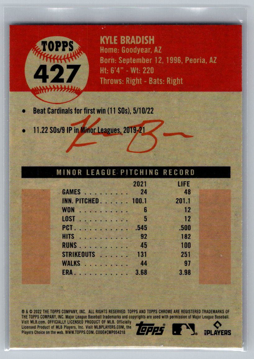 2022 Topps Chrome Platinum Anniversary #427 Kyle Bradish