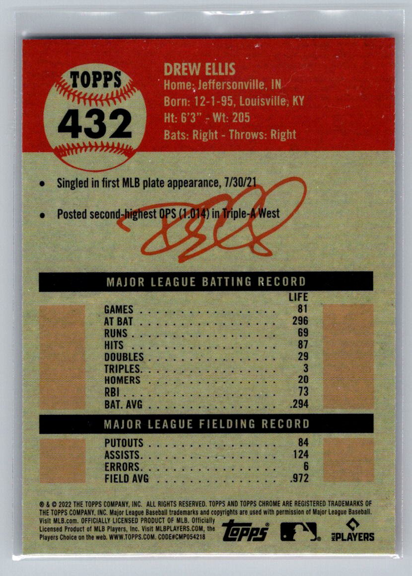 2022 Topps Chrome Platinum Anniversary #432 Drew Ellis