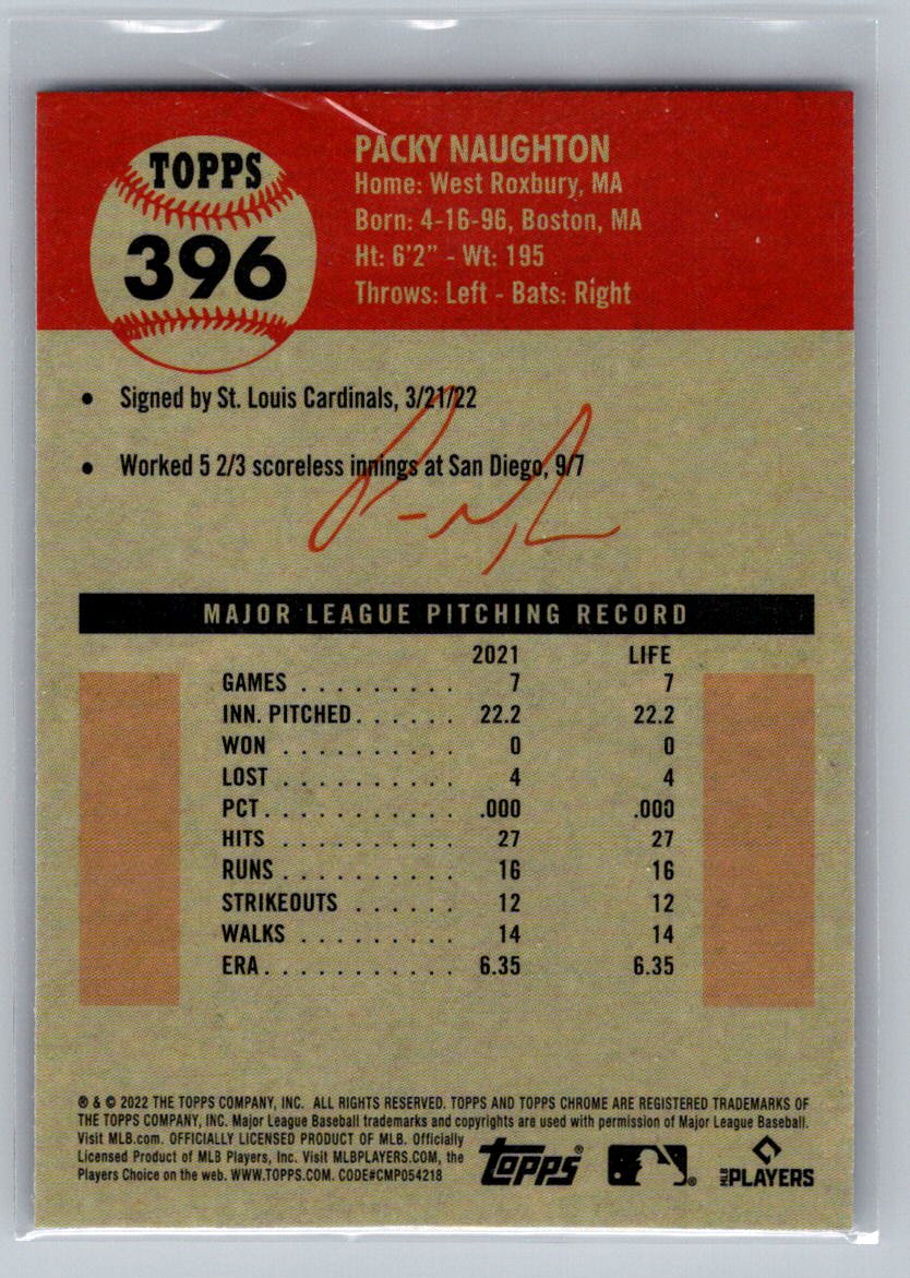 2022 Topps Chrome Platinum Anniversary #396 Packy Naughton