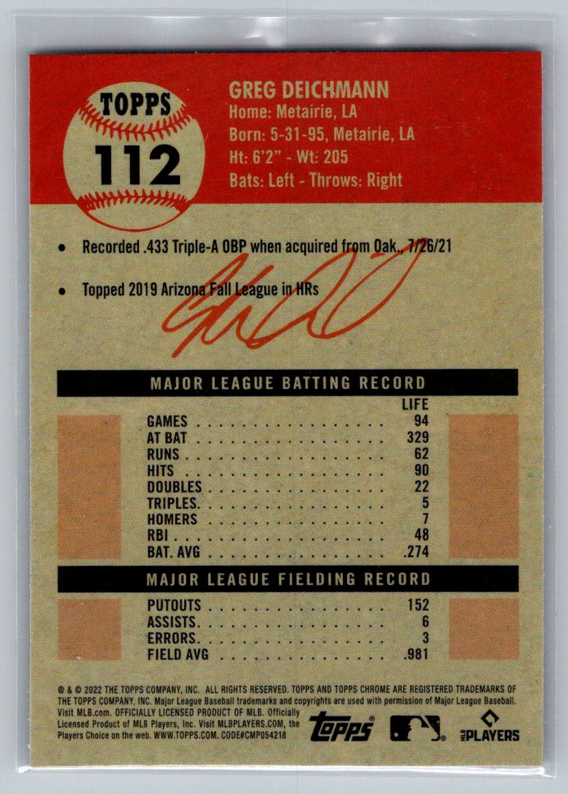 2022 Topps Chrome Platinum Anniversary #112 Greg Deichmann