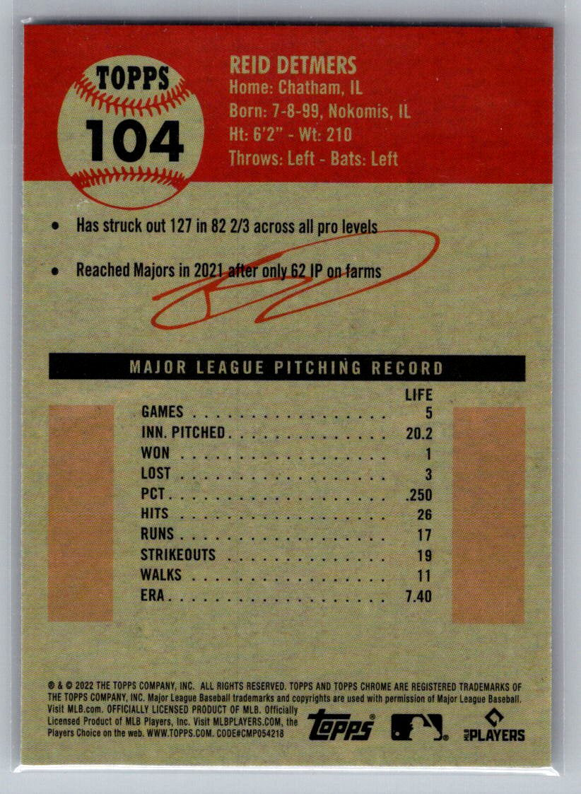 2022 Topps Chrome Platinum Anniversary #104 Reid Detmers