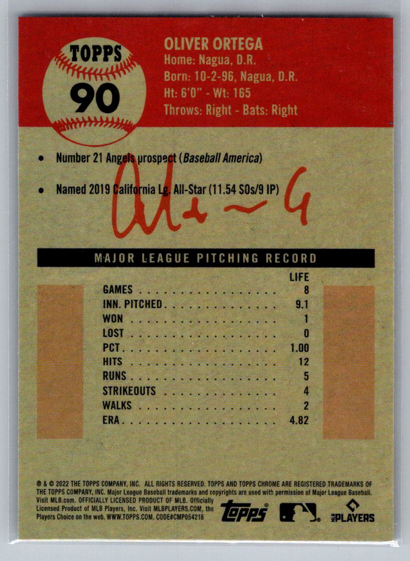 2022 Topps Chrome Platinum Anniversary #90 Oliver Ortega