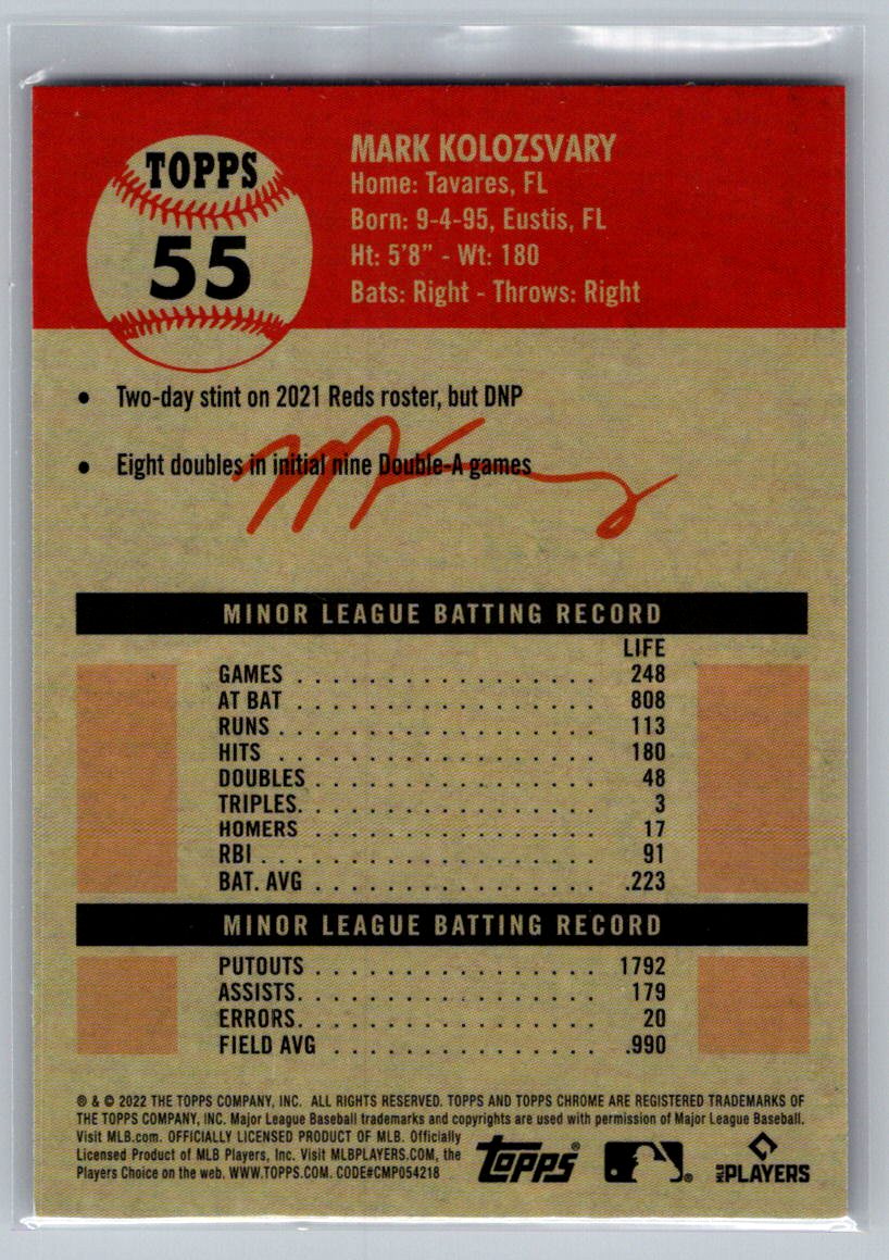 2022 Topps Chrome Platinum Anniversary #55 Mark Kolozsvary