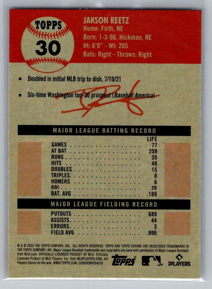 2022 Topps Chrome Platinum Anniversary #30 Jakson Reetz