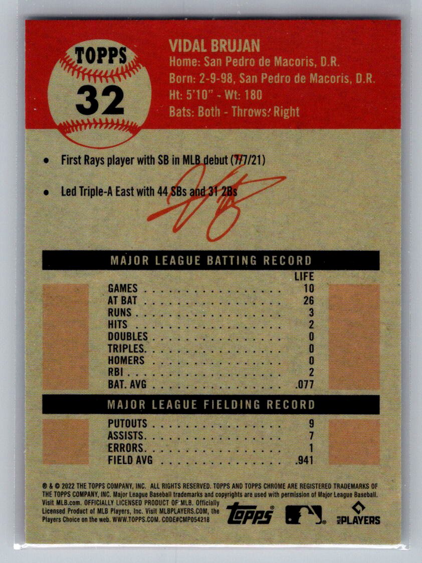 2022 Topps Chrome Platinum Anniversary #32 Vidal Brujan