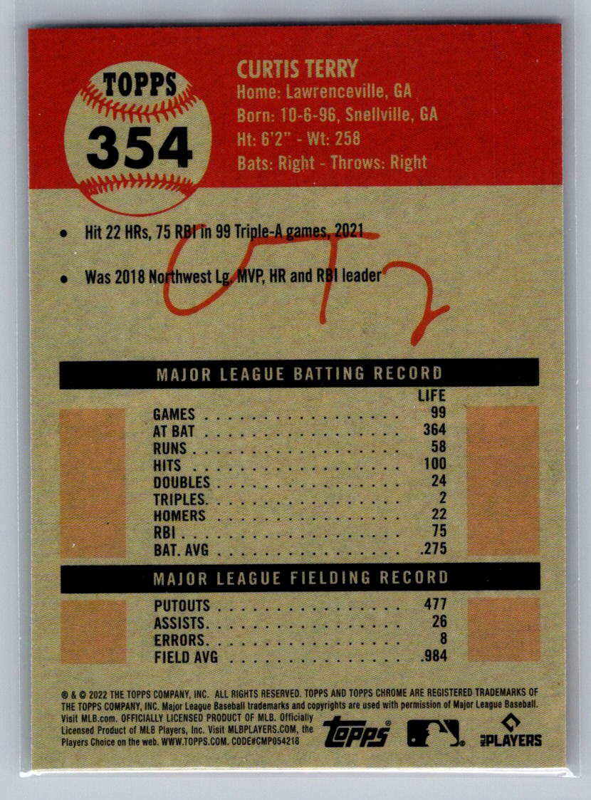 2022 Topps Chrome Platinum Anniversary #354 Curtis Terry