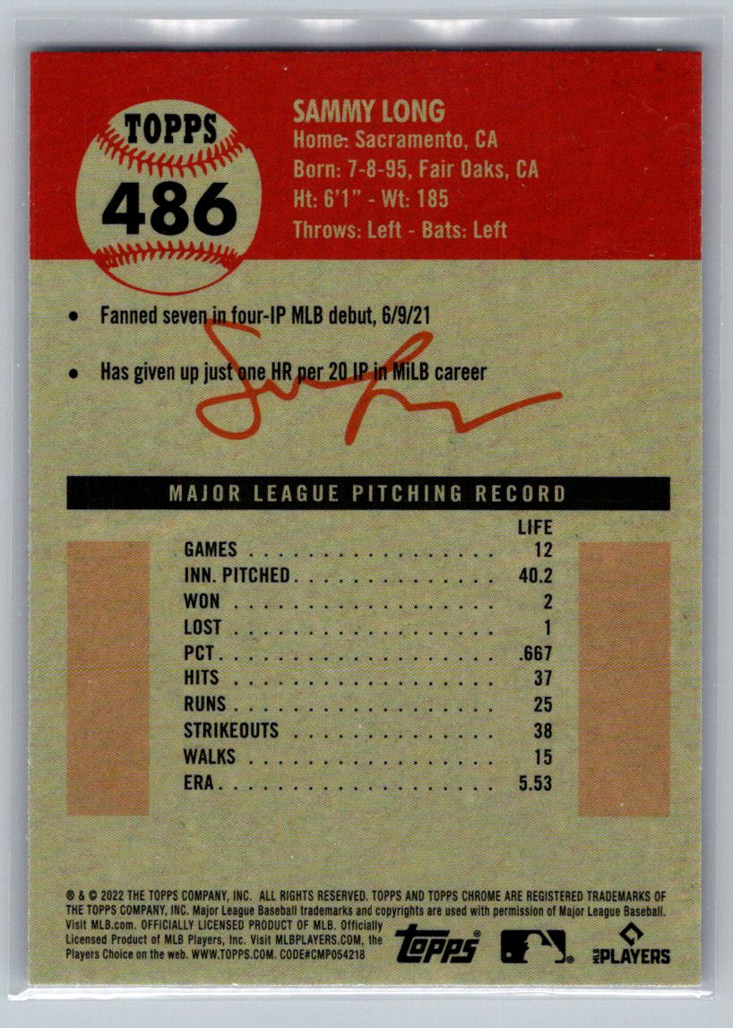 2022 Topps Chrome Platinum Anniversary #486 Sammy Long