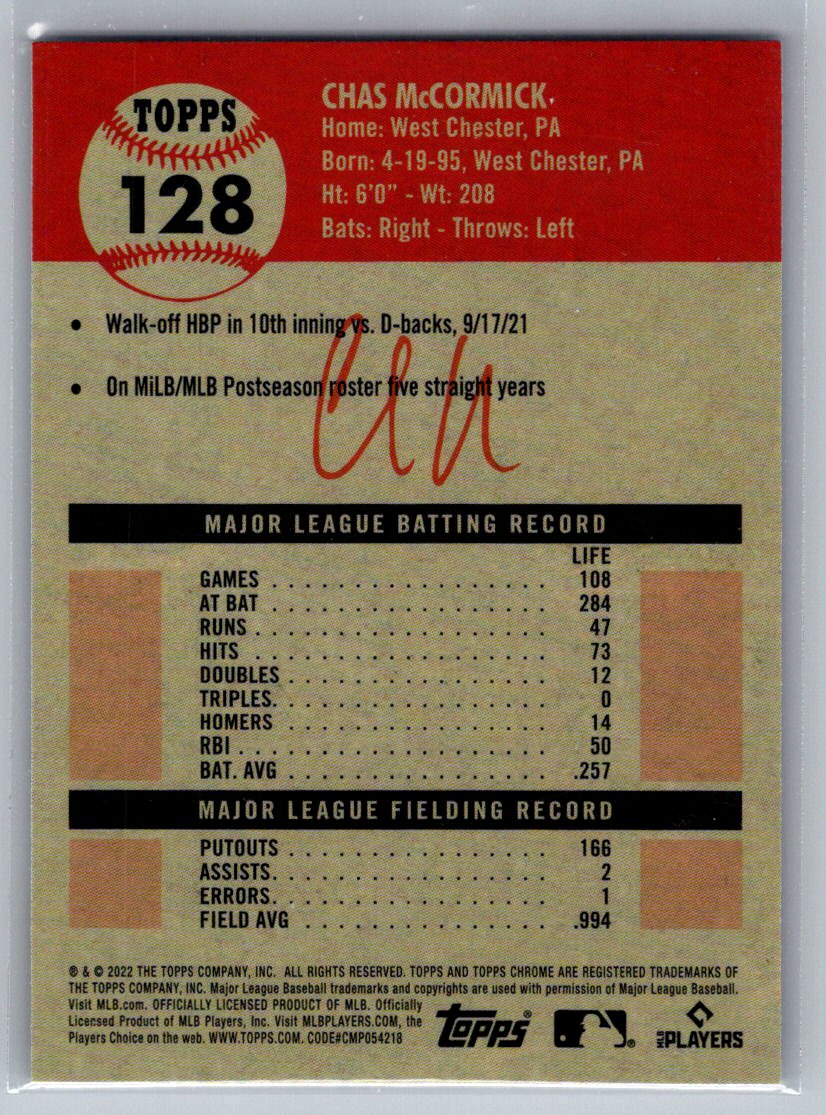 2022 Topps Chrome Platinum Anniversary #128 Chas McCormick