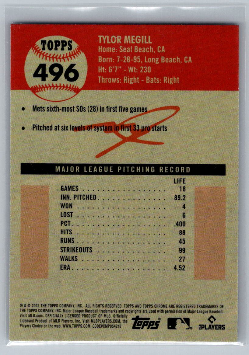 2022 Topps Chrome Platinum Anniversary #496 Tylor Megill