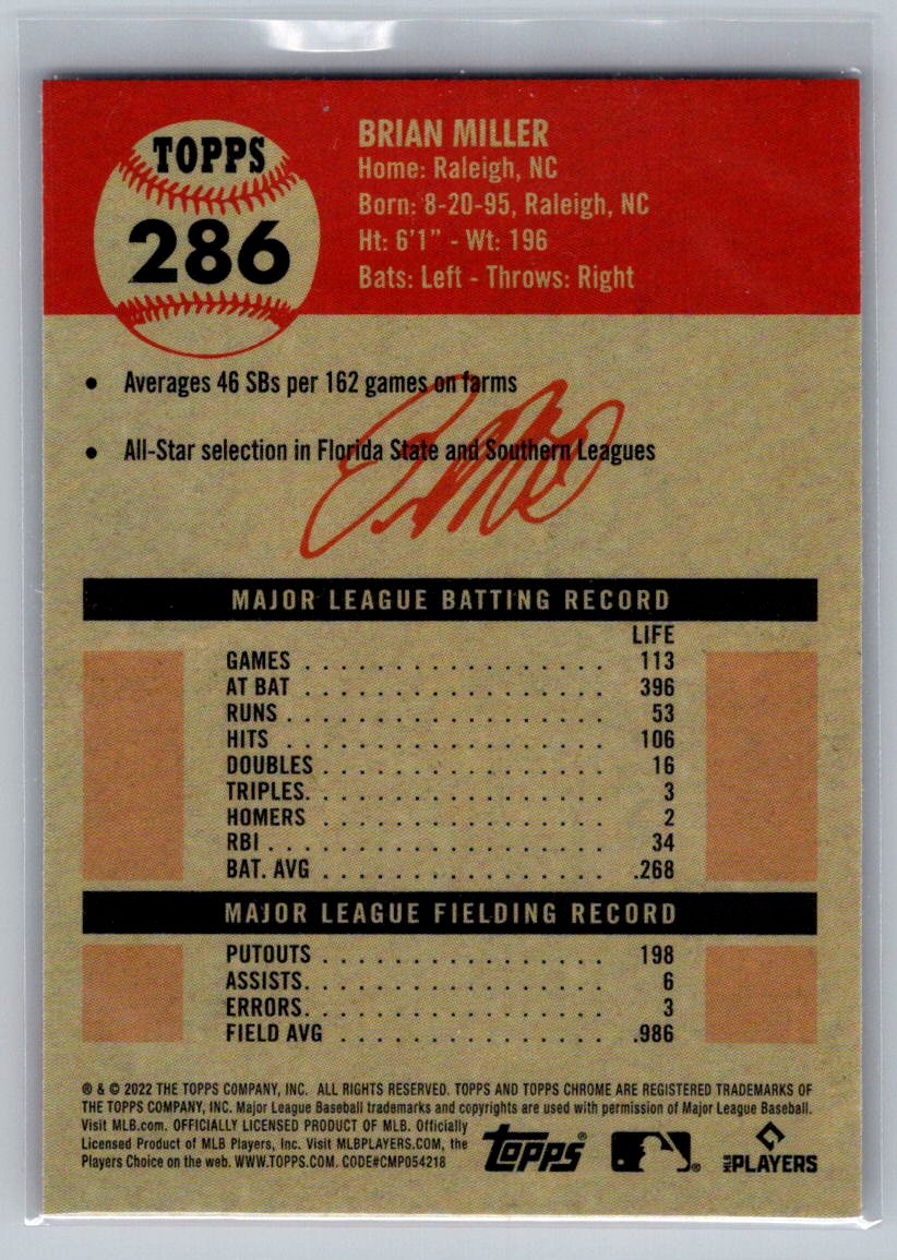 2022 Topps Chrome Platinum Anniversary #286 Brian Miller